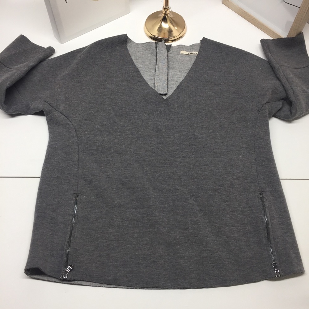 J Brand 3/4 sleeve sweateshirt gray color